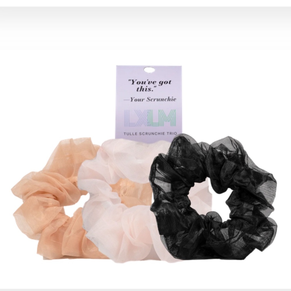 Neutral Tulle Scrunchies | Set of 3 | Black, Tan, Blush I NWT